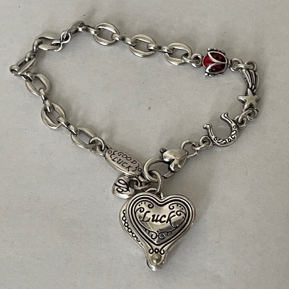 Brighton " Lucky clover " Luck, Good Luck, enamel ladybug, horse shoe bracelet - Picture 4 of 5